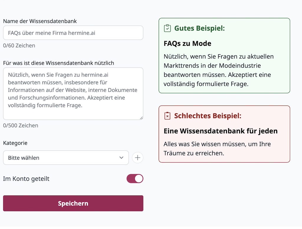 Wissen bereitstellen mit hermine.ai