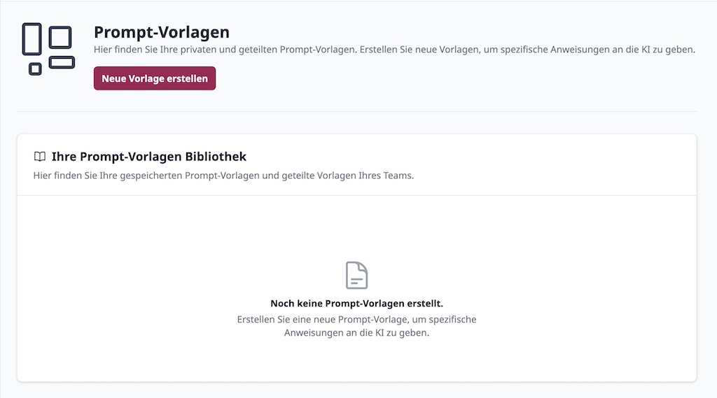 Verwalte Prompt-Templates bei hermine.ai