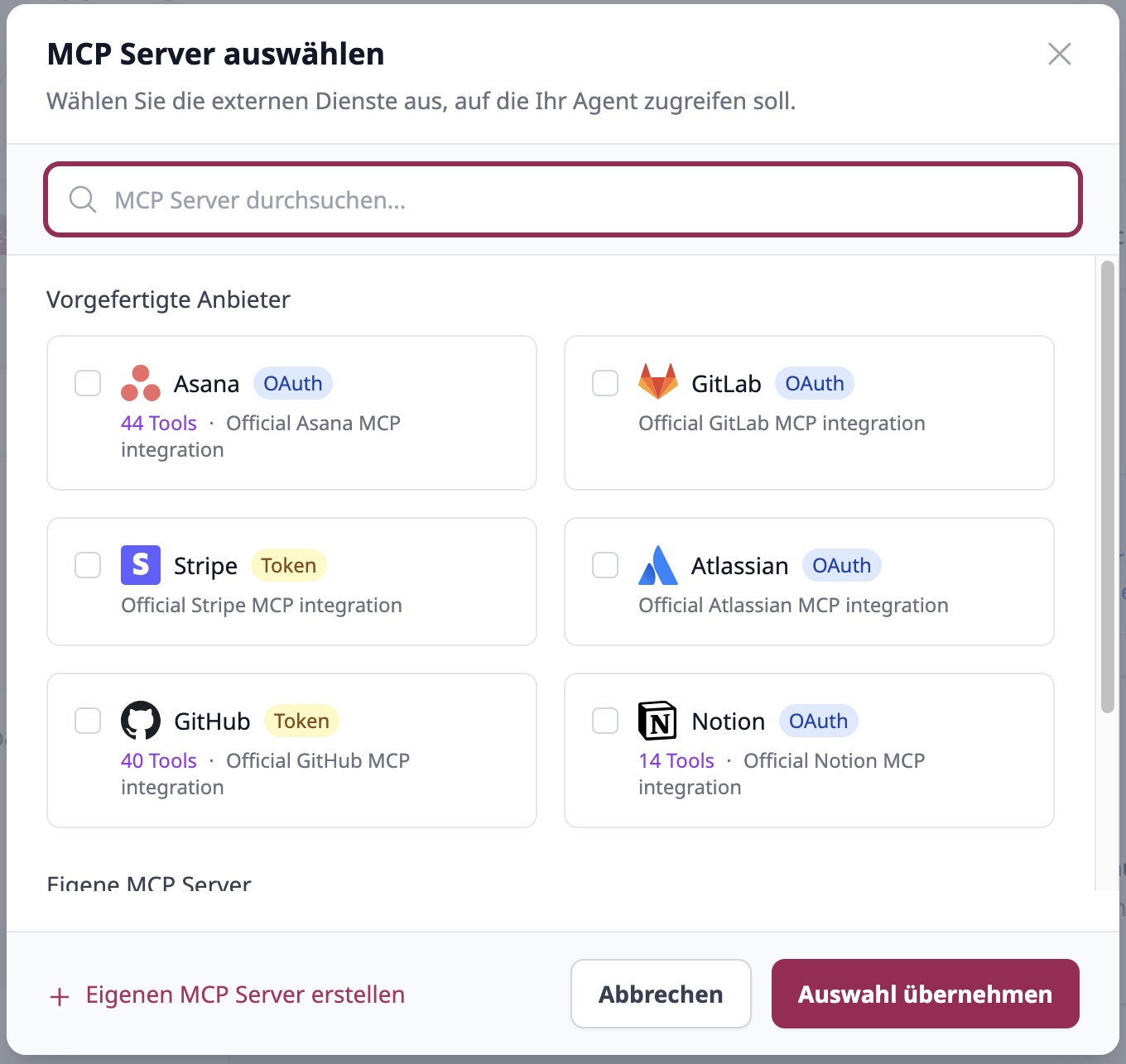 MCP Server Integrationen bei hermine.ai