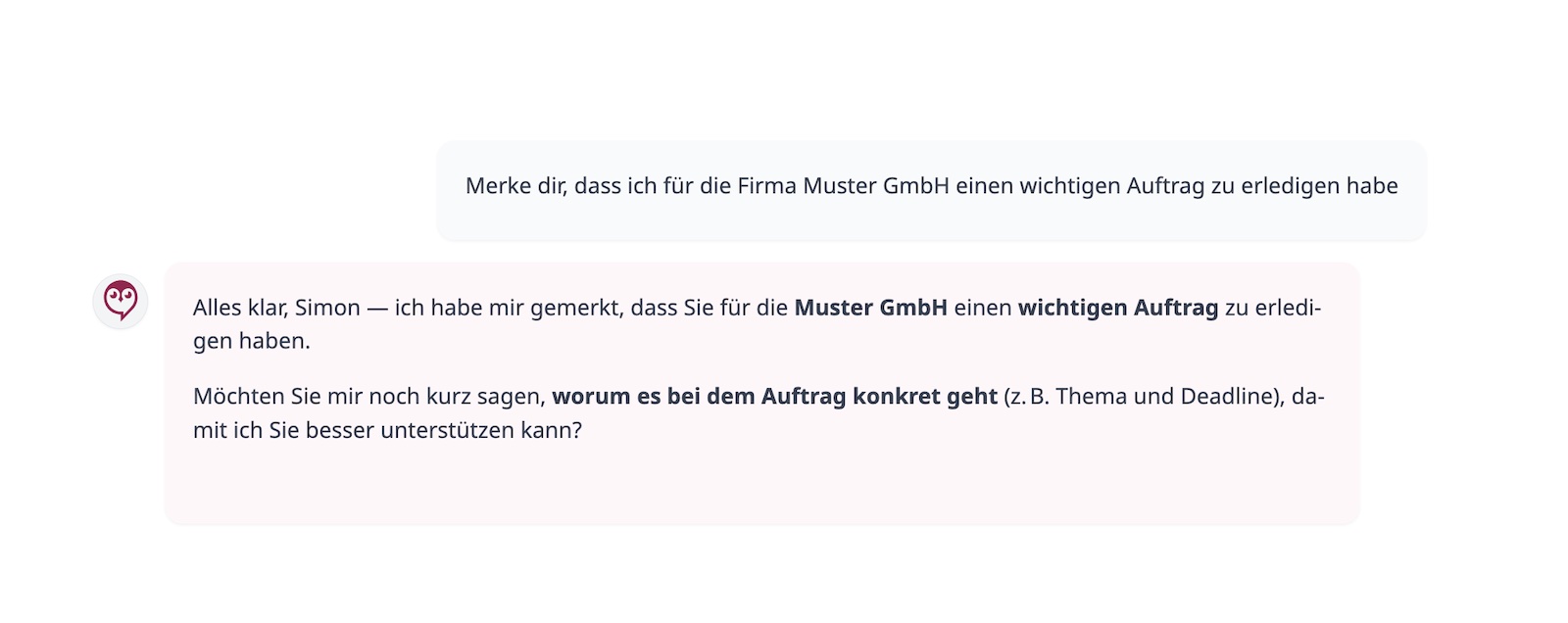 Persönliche Erinnerungen bei hermine.ai